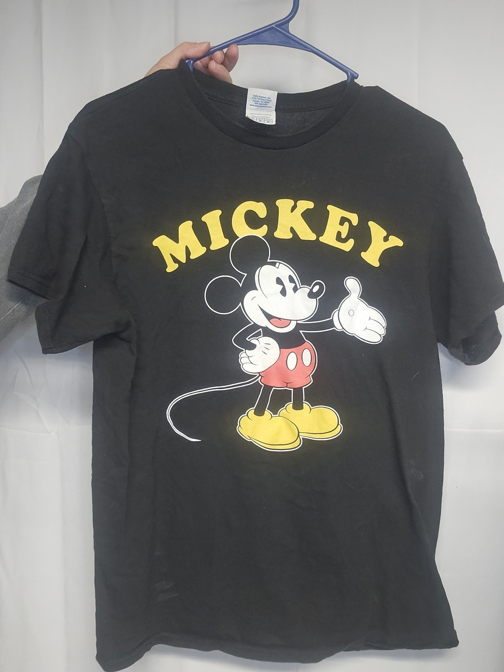 Disney Black Mickey Mouse Graphic Tee with Yellow & Red Accents